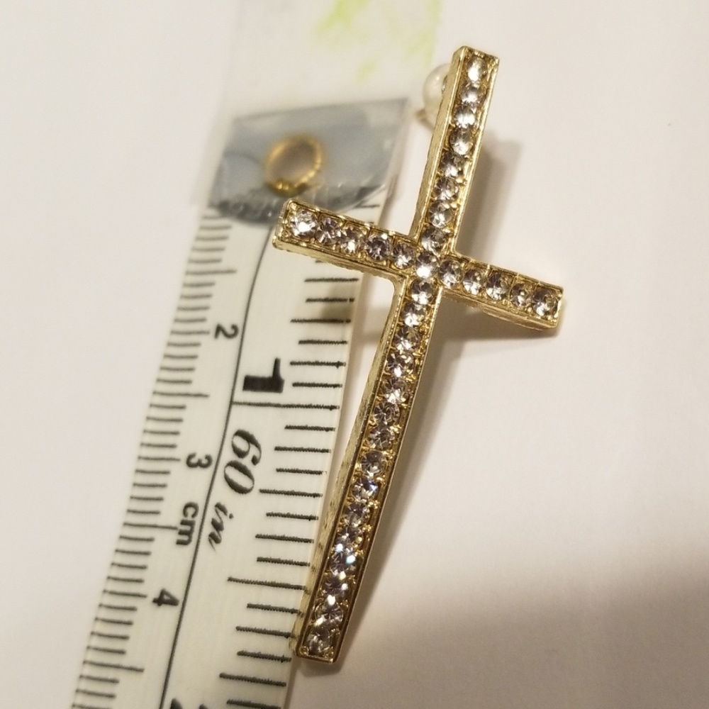 Gold Cross Earrings - Picture 6 of 7